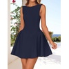 image:imageZESICA Womens Summer Sleeveless Boat Neck Cocktail Mini DressNavy