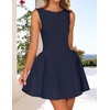 image:imageZESICA Womens Summer Sleeveless Boat Neck Cocktail Mini DressNavy