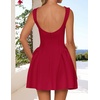 image:imageZESICA Womens Summer Sleeveless Boat Neck Cocktail Mini DressRed