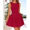 image:imageZESICA Womens Summer Sleeveless Boat Neck Cocktail Mini DressRed