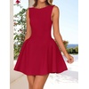image:imageZESICA Womens Summer Sleeveless Boat Neck Cocktail Mini DressRed