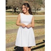 image:imageZESICA Womens Summer Sleeveless Boat Neck Cocktail Mini DressWhite