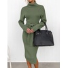 image:imageZESICA Womens Turtleneck Long Sleeve Bodycon Midi Sweater DressesArmygreen