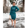 image:imageZESICA Womens Turtleneck Long Sleeve Bodycon Midi Sweater DressesForestgreen