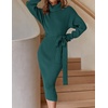 image:imageZESICA Womens Turtleneck Long Sleeve Bodycon Midi Sweater DressesForestgreen