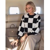 image:imageZESICA Womens Turtleneck Oversized Sweaters 2026 Fall OutfitsBlackplaid