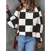 image:imageZESICA Womens Turtleneck Oversized Sweaters 2026 Fall OutfitsBlackplaid