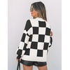 image:imageZESICA Womens Turtleneck Oversized Sweaters 2026 Fall OutfitsBlackplaid