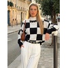 image:imageZESICA Womens Turtleneck Oversized Sweaters 2026 Fall OutfitsBlackplaid