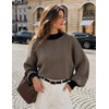 image:imageZESICA Womens Turtleneck Oversized Sweaters 2026 Fall OutfitsBrownstripe