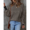 image:imageZESICA Womens Turtleneck Oversized Sweaters 2026 Fall OutfitsBrownstripe