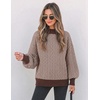 image:imageZESICA Womens Turtleneck Oversized Sweaters 2026 Fall OutfitsCoffee