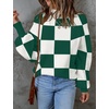 image:imageZESICA Womens Turtleneck Oversized Sweaters 2026 Fall OutfitsDarkgreenplaid