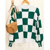 image:imageZESICA Womens Turtleneck Oversized Sweaters 2026 Fall OutfitsDarkgreenplaid