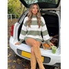 image:imageZESICA Womens Turtleneck Oversized Sweaters 2026 Fall OutfitsGreen