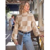 image:imageZESICA Womens Turtleneck Oversized Sweaters 2026 Fall OutfitsKhakiplaid