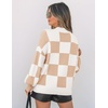 image:imageZESICA Womens Turtleneck Oversized Sweaters 2026 Fall OutfitsKhakiplaid