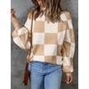 image:imageZESICA Womens Turtleneck Oversized Sweaters 2026 Fall OutfitsKhakiplaid