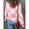 image:imageZESICA Womens Turtleneck Oversized Sweaters 2026 Fall OutfitsPinkplaid
