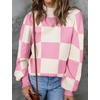 image:imageZESICA Womens Turtleneck Oversized Sweaters 2026 Fall OutfitsPinkplaid