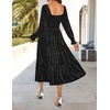 image:imageZESICA Womens Velvet Long Sleeve Cocktail Party Midi DressesBlack