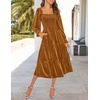 image:imageZESICA Womens Velvet Long Sleeve Cocktail Party Midi DressesCaramel