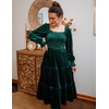 image:imageZESICA Womens Velvet Long Sleeve Cocktail Party Midi DressesDark Green
