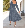 image:imageZESICA Womens Velvet Long Sleeve Cocktail Party Midi DressesDusty Blue