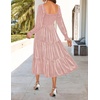 image:imageZESICA Womens Velvet Long Sleeve Cocktail Party Midi DressesPink