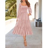 image:imageZESICA Womens Velvet Long Sleeve Cocktail Party Midi DressesPink