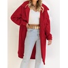 image:imageZESICA Womens Winter Fuzzy Fleece Lapel Button Down Open Front Faux Fur Long Jacket Coat Outwear with PocketsRedSmall