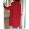 image:imageZESICA Womens Winter Fuzzy Fleece Lapel Button Down Open Front Faux Fur Long Jacket Coat Outwear with PocketsRedSmall