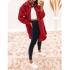 image:imageZESICA Womens Winter Fuzzy Fleece Lapel Button Down Open Front Faux Fur Long Jacket Coat Outwear with PocketsRedSmall