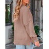 image:imageZESICA Womens Winter Oversized Striped Ribbed Knit SweaterAlmond