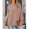 image:imageZESICA Womens Winter Oversized Striped Ribbed Knit SweaterAlmond