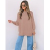 image:imageZESICA Womens Winter Oversized Striped Ribbed Knit SweaterAlmond