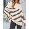 image:imageZESICA Womens Winter Oversized Striped Ribbed Knit SweaterApricotstripe