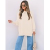 image:imageZESICA Womens Winter Oversized Striped Ribbed Knit SweaterBeige