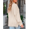 image:imageZESICA Womens Winter Oversized Striped Ribbed Knit SweaterBeige