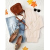 image:imageZESICA Womens Winter Oversized Striped Ribbed Knit SweaterBeige