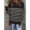 image:imageZESICA Womens Winter Oversized Striped Ribbed Knit SweaterBlackstripe