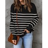 image:imageZESICA Womens Winter Oversized Striped Ribbed Knit SweaterBlackstripe