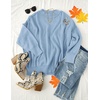 image:imageZESICA Womens Winter Oversized Striped Ribbed Knit SweaterBlue