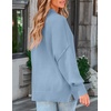 image:imageZESICA Womens Winter Oversized Striped Ribbed Knit SweaterBlue