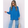 image:imageZESICA Womens Winter Oversized Striped Ribbed Knit SweaterBrightblue