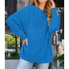 image:imageZESICA Womens Winter Oversized Striped Ribbed Knit SweaterBrightblue