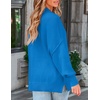 image:imageZESICA Womens Winter Oversized Striped Ribbed Knit SweaterBrightblue