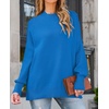 image:imageZESICA Womens Winter Oversized Striped Ribbed Knit SweaterBrightblue