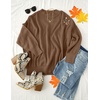 image:imageZESICA Womens Winter Oversized Striped Ribbed Knit SweaterCoffee