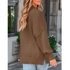 image:imageZESICA Womens Winter Oversized Striped Ribbed Knit SweaterCoffee